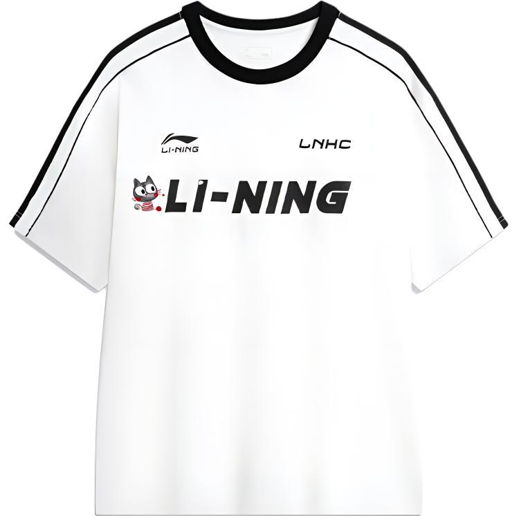 Li Ning Letter Loose Comfortable Casual Short Sleeve T-Shirt Unisex Tops White AHSU657-1(TEAM702-3.4.15)