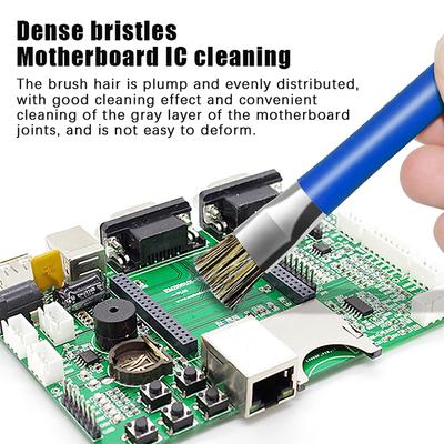 1Pc Stainless Steel Double Head Mobile Phone Repair Cleaning Brush Anti-Static ESD Safe Hard Brush For Motherboard Repair Clean