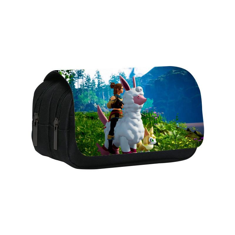 Palworld Mythical Creature Double Layer Nylon Pen Case For Students And School Supplies