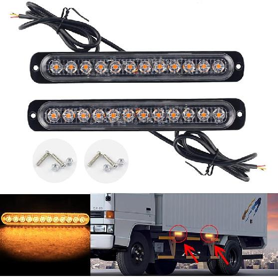 Anki HappiGo ANKIA 2PCS LED Side Marker Strobe Warning Lights Grille Lamp Flashing Beacon Blinker Emergency Hazard for Tow Car Truck Trailer Pickup