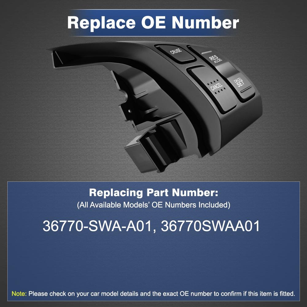 For Honda CR-V 2007 2008 2009 2010 2011 Car Cruise Control Steering Wheel Audio Button Switch 36770-SWA-A01 35880-SWA-A01