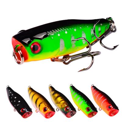 Señuelos de Pesca 4.5cm/3.5g Popper de Superficie Cebo Duro Wobblers Artificiales Plástico Aparejos de Pesca