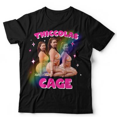 Thiccolas Cage Unisex T Shirt Weird Funny Meme Nicolas Movie Lover Vintage Retro Unisex T-Shirt
