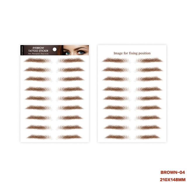 Light Brown Temporary 4D Eyebrow Tattoo Transfers for Women Makeup Supplies