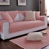 Winter Crystal Velvet Non-Slip Sofa Cushion - Thick Plush Solid Color Cover for Modern Wood Sofas