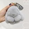 Cute Faux Mink Fur Plush Bunny Pendant Keychain Charm