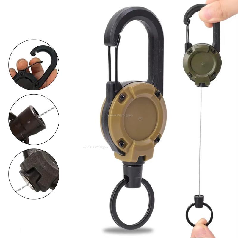 Carabiner Keychain Bag Hook Keys Holder Extendable Holders Keychain Heavy Duty Clip with Carabiner Key Chain for Men Outdoor Bag