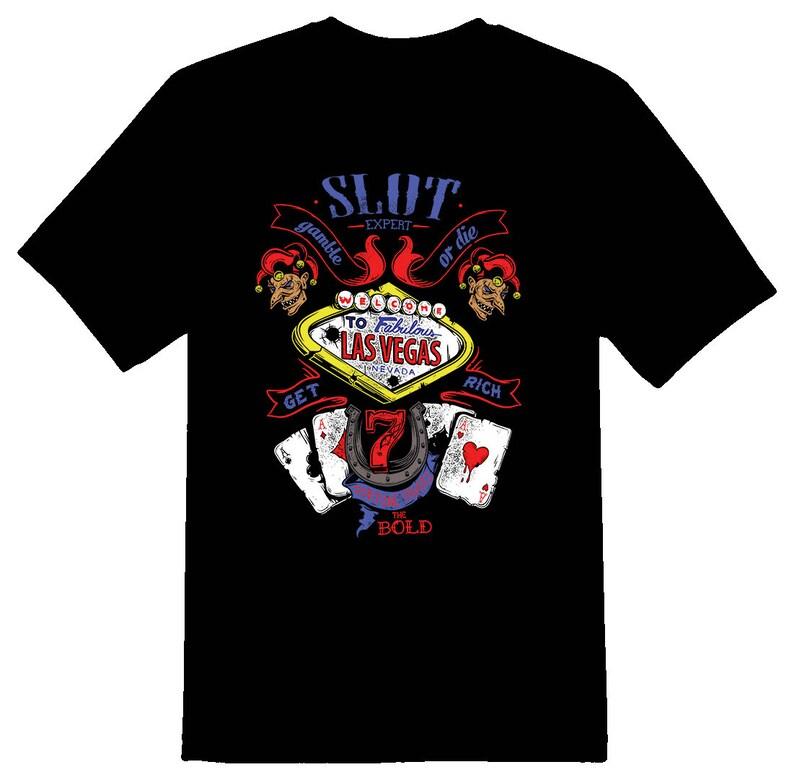 Las vegas color in Black tee 150
