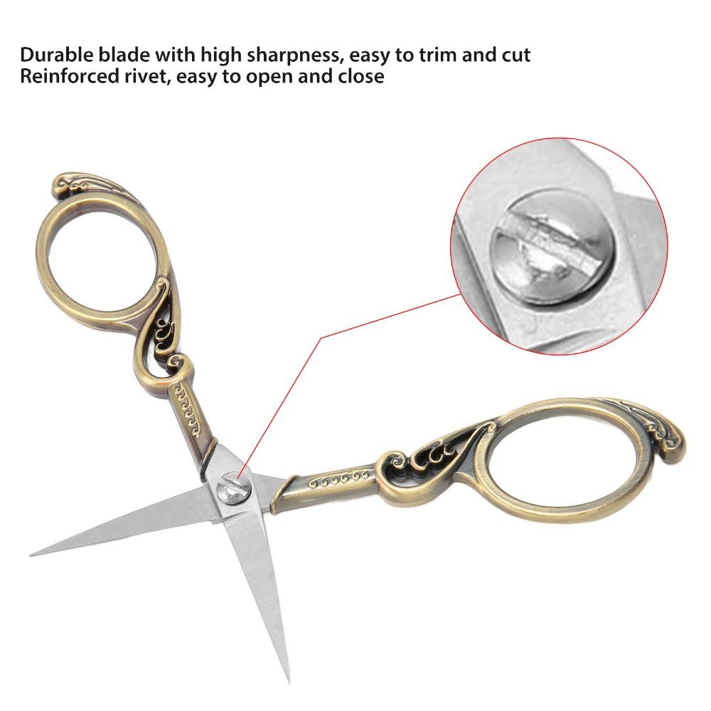 Vintage Stainless Steel Craft Scissors High Sharpness Effort Saving Embroidery Scissors Sewing Shears Needlework Projects