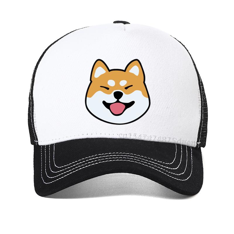 Cartoon Cute Shiba Inu Dog Pattern Baseball cap cool Summer mesh trucker hat Men women wild adjustable Travel Snapback Hats