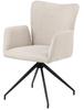 Beige SWIVEL CHAIR WITH ARMRESTS, metal legs