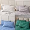 2pcs Nordic Style Quilted Pillow Case Breathable Solid Color Waterproof Pillowcase Machine Washable Anti-Bacterial