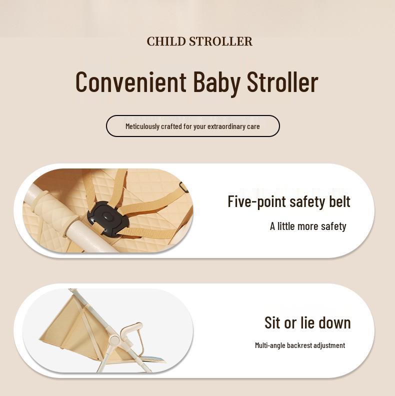 Passeggino Pieghevole Compatto per Bambino: Leggero, Reclinabile e Portatile per Viaggiare Facilmente