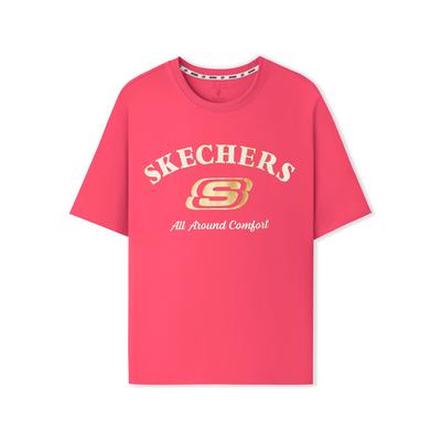 SS25 Simple Casual Comfortable Round Neck Sports Short Sleeve T-Shirt Unisex Tops Park-Pink L225U122-01N1
