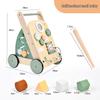 Nordic Style Wooden Bead Maze and Xylophone Push Cart Walker for Kids