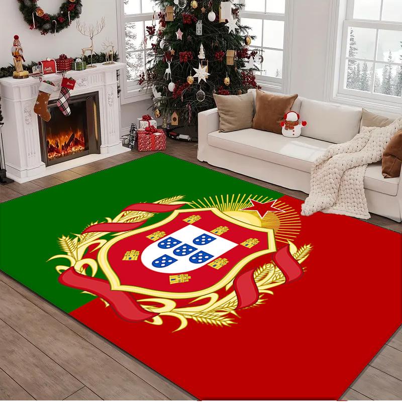1PC Rug Portuguese Coat Of Arms Carpet, Chair Rug,Area Rug for Office Bedroom Living Rooms Bedroom, Doormat Decor Christmas Fan Gifts