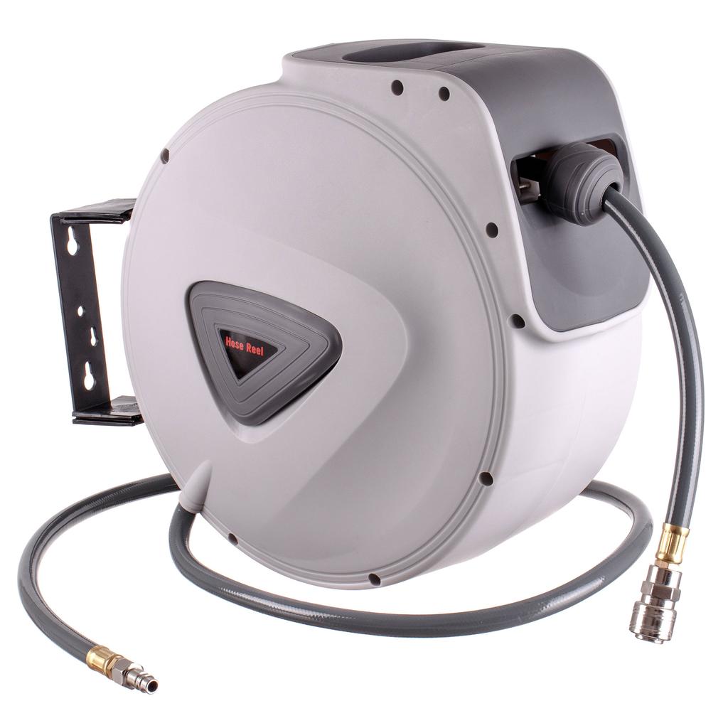 Pneumatic Automatic Hose Reel 15m + 1.4m Quick Connectors Drum
