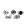 Fashion Diamond-Studded Ring Set for Men, Stylish and Unique Hollow Pattern Cross Ring, Men's Jewelry