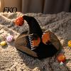 Halloween Pet Accessories Cat Wizard Hat, Bent Pointed Hat with Pumpkin Bell, Festive Costume Sequined Bow for Cats Small Dogs
