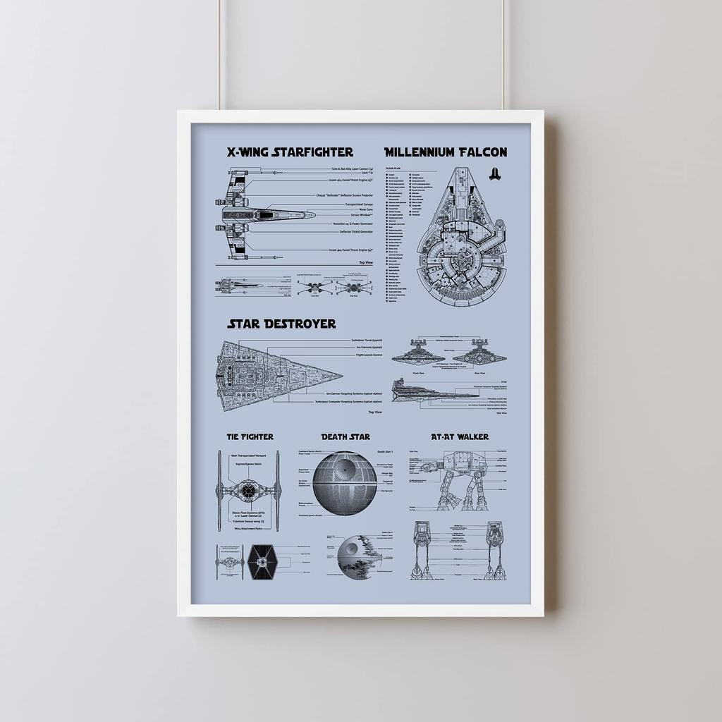 Star Wars Graphic Art Wars Wars Movie Stylish and Cool Movie Interior Space Wall Wall Art Interior Wall Cafe Gift [Star Poster] [Star Poster] Poster,