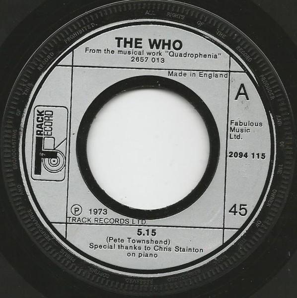 7inch Record WHO - 5.15 2094115 Track Record 1973 UK Rock Used