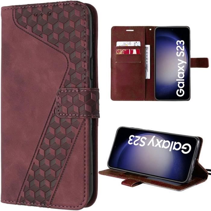 Protective Case - BOOLING - for Samsung Galaxy S23 - PU Leather - Card Pocket - Adjustable Stand