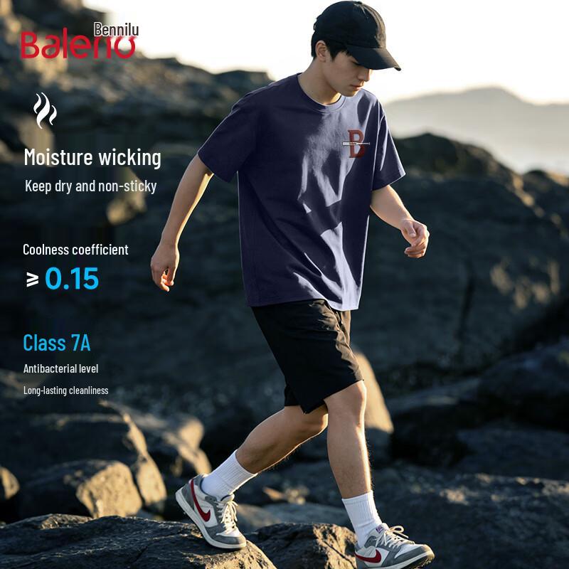 Baleno Men s Cool-Feel American Letter Graphic T-Shirt 3XL