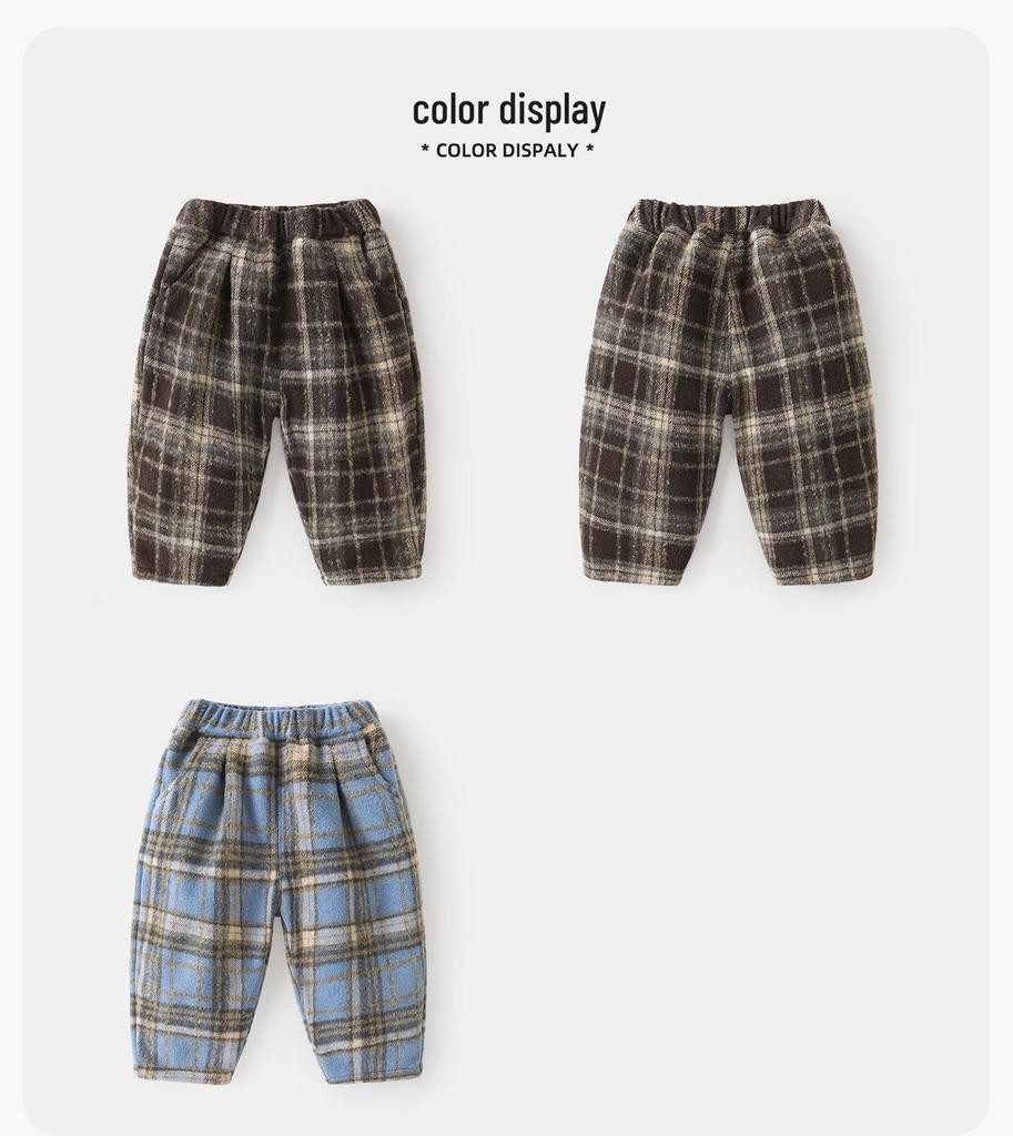 Kaka Panda Kids' Winter Fleece Pants - Cozy Autumn & Winter Wear for Boys and Girls