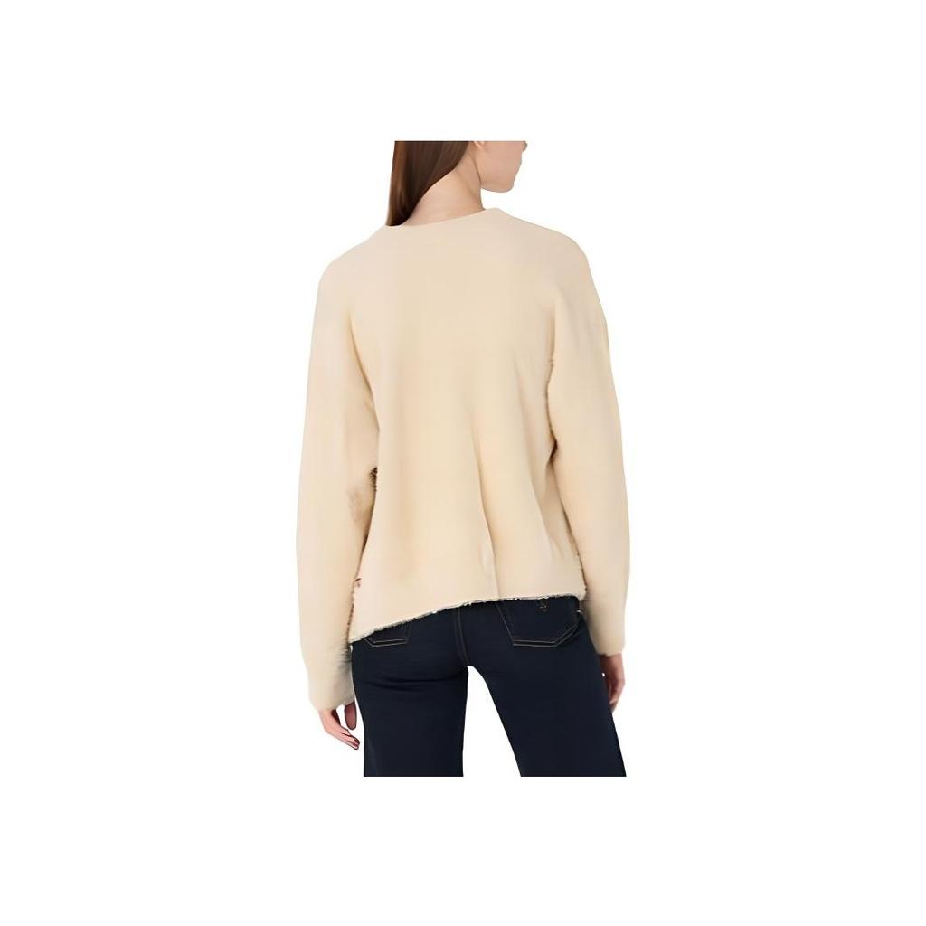 Levis Solid Color V-Neck Fitted Single-Breasted Long Sleeve Knit Sweater Women Sweater Khaki A4238-0004