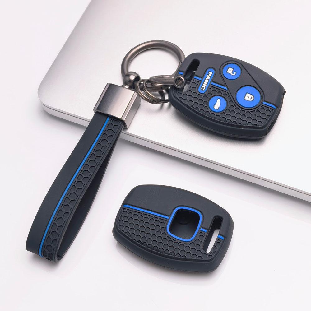 Silicone Car Key Cover Keychain for Honda Civic Accord CR-V Fit Jazz HR-V Vezel City Civic Accord CR-V Fit Jazz HR-V Vezel City Hybrid
