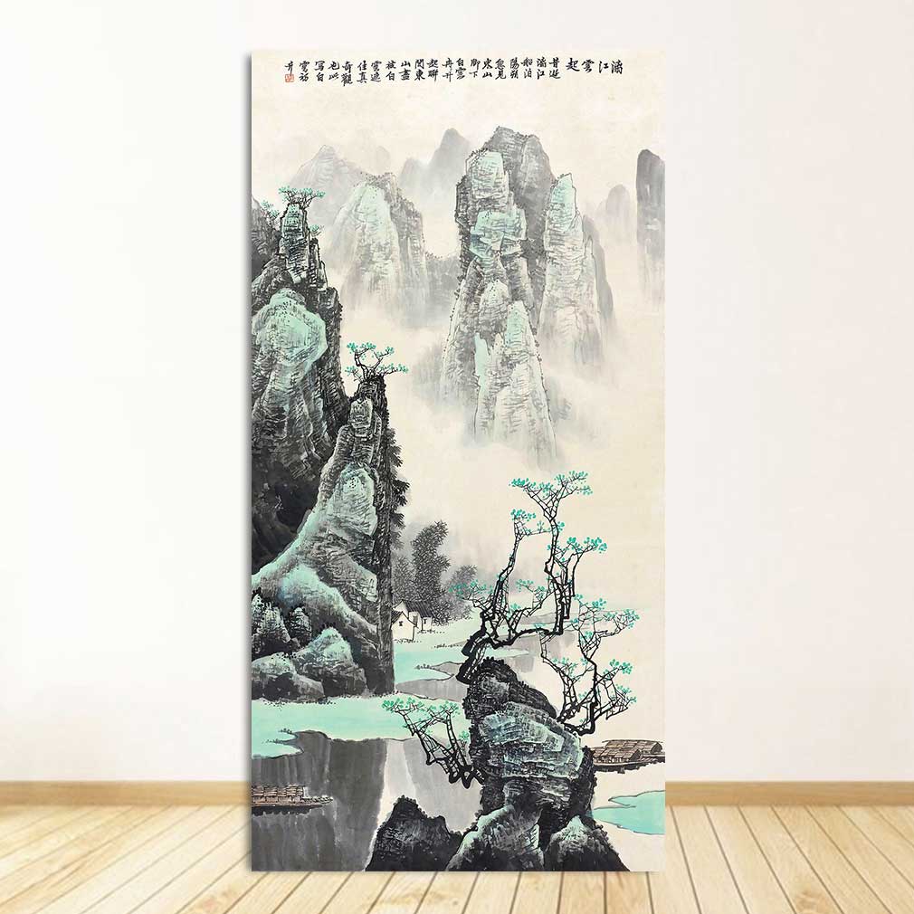 Classic Chinese Ink painting Landscapes Large Size Wall Picture For Living Room Home Decor-7 Huge Size Canvas Print Painting,