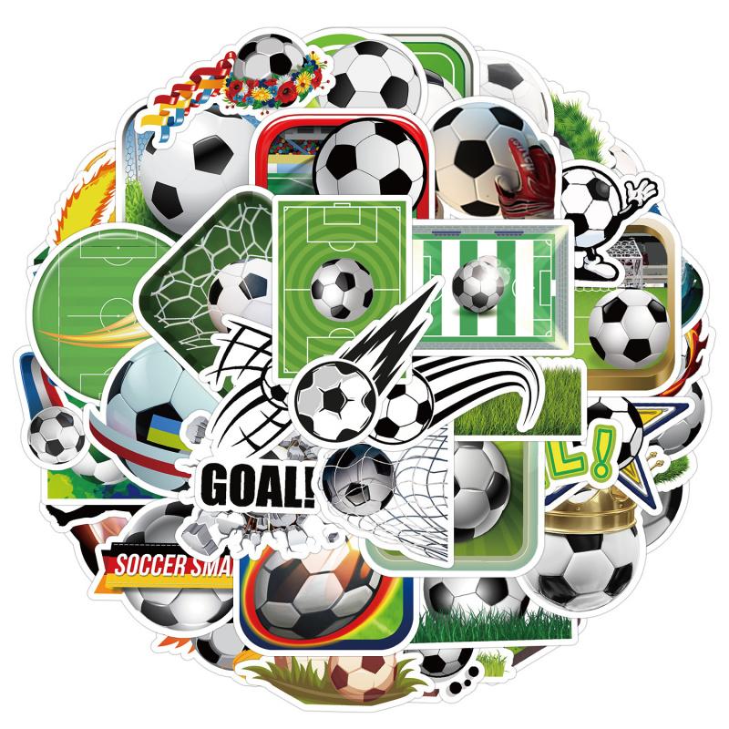 50Zhang Football Graffiti Stickers Sports Ball Decorative Stickers Creative Football Stationery Stickers