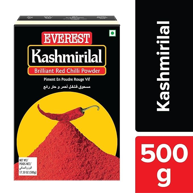 EVEREST Kashmirilal Brilliant Red Chilli Powder 500g Pack Of 1 Premium Ground Spice