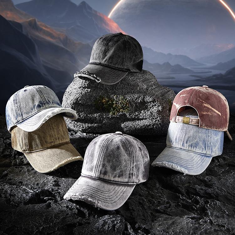 New Vintage Old Cowboy Baseball Cap Spring Summer Trend Hat With Broken Brim Personality Fashion Cap