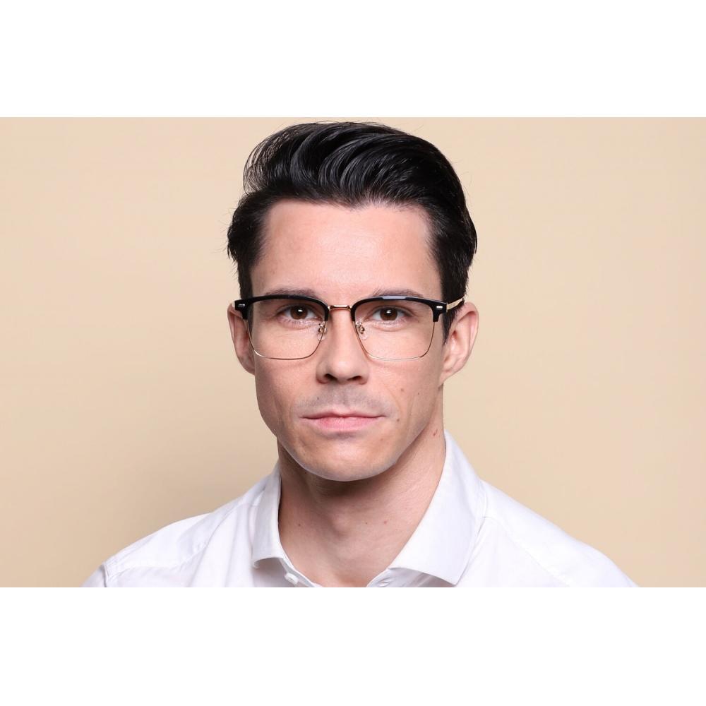 Full Rim Browline Black Gold Smartbuy Collection Huellie 71002 C6 Fashion Unisex Eyeglasses