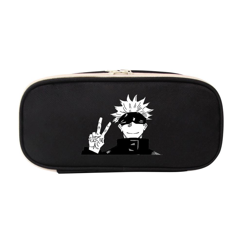 Jujutsu Kaisen Pen Bag Canvas Storage Pouch With Zipper For Students And Collectors