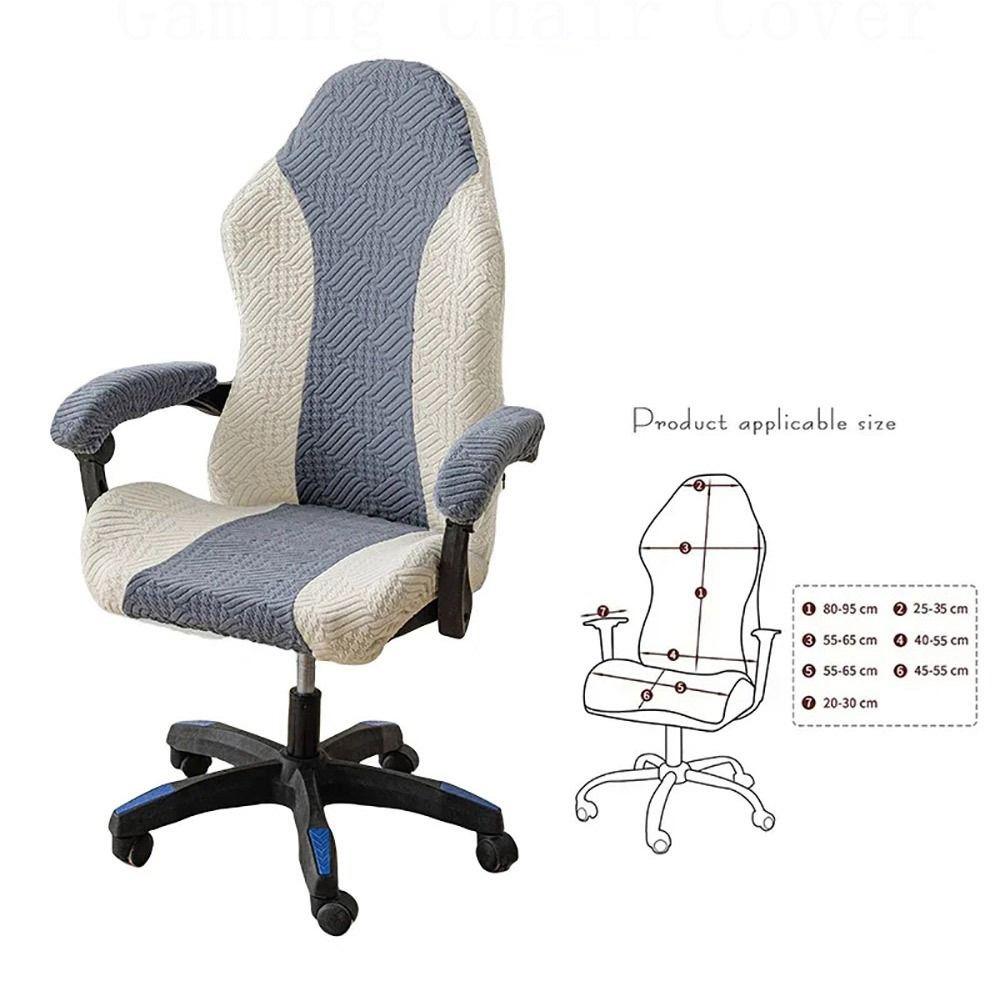 1Set Elastic Stretch Gaming Chair Cover Fleece Jacquard Office Computer Chair Chair Cover Set Dustproof With Armrest Cover