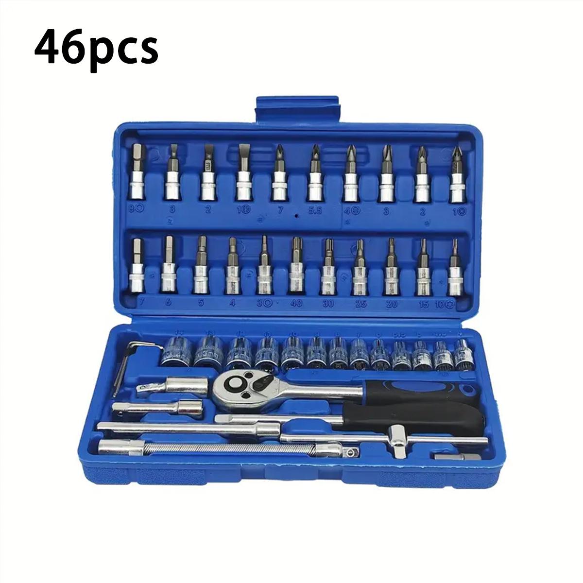 

Hot-selling 46piece socket wrench set professional automotive tool set made of chrome vanadium steel socket wrench functionality BJ-Blue