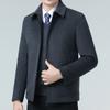 Revers-Kaschmirjacke, Herren-Kurzoberteil, herausnehmbares Daunenfutter, Wolljacke für Mittelalte und Ältere, Papa-Outfit