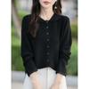 Lapel cardigan jacket long-sleeved batch 24 autumn new women's fine imitation wool knitted sweater