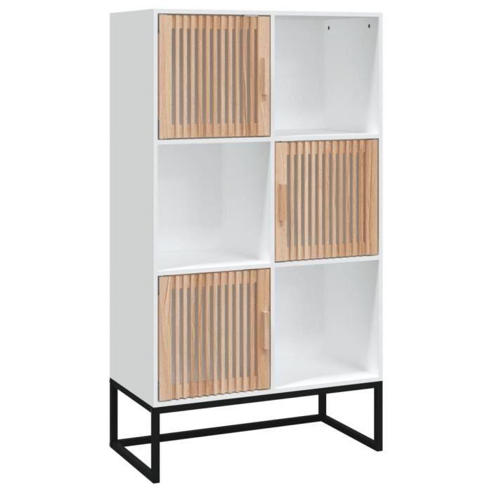 VidaXL Buffet haut blanc 70x35x125 cm bois d'ingénierie 352136