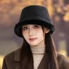 Winter hat women's large brim fleece thickened warm bucket hat showing washbasin hat versatile bucket hat