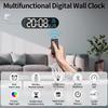 14.3" Digital Wall Clock with Remote Control, Large Display, LED Clock for Living Room, Bedroom, Auto-Dimming, 9 Color Night Light, Auto DST, Date,