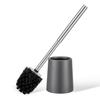 Smartbin Toilet Brush and Holder with Storage Stylish Cleaning Brush Bathroom Toilet Metal Case and Stainless Steel Gray 2-Tier Case, Set, Brush,