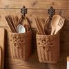 Plastic Imitation Rattan Storage Basket Space Saving with Handle Vegetable Fruit Storage Basket Decorative Wall Hanging Basket