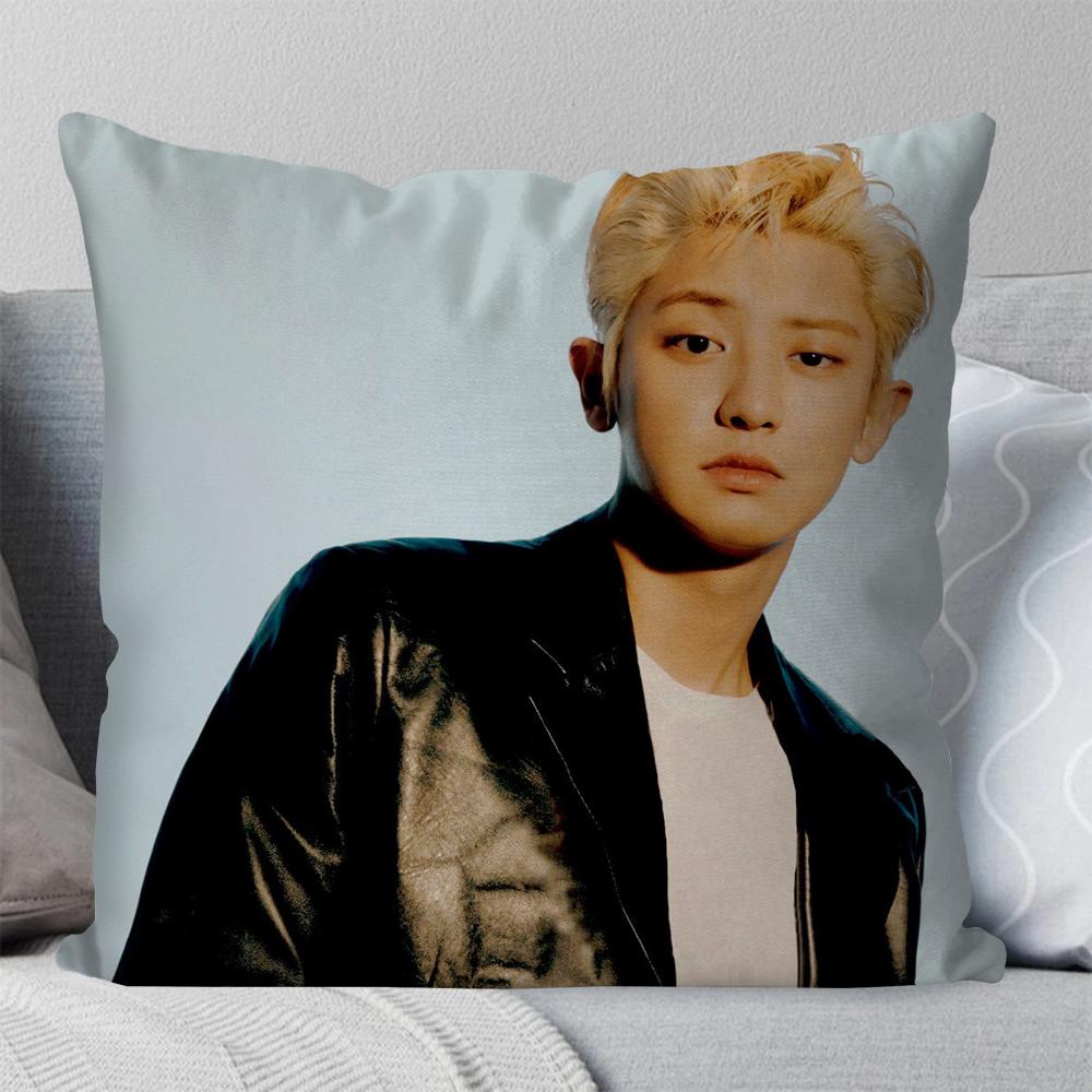 Koreanischer Sänger Star Park Chanyeol Kissenbezug Quadratisches Kissen Schlafzimmer Sofa Freizeit Komfort Kissen Wohnzimmer Heimdekoration 40X40
