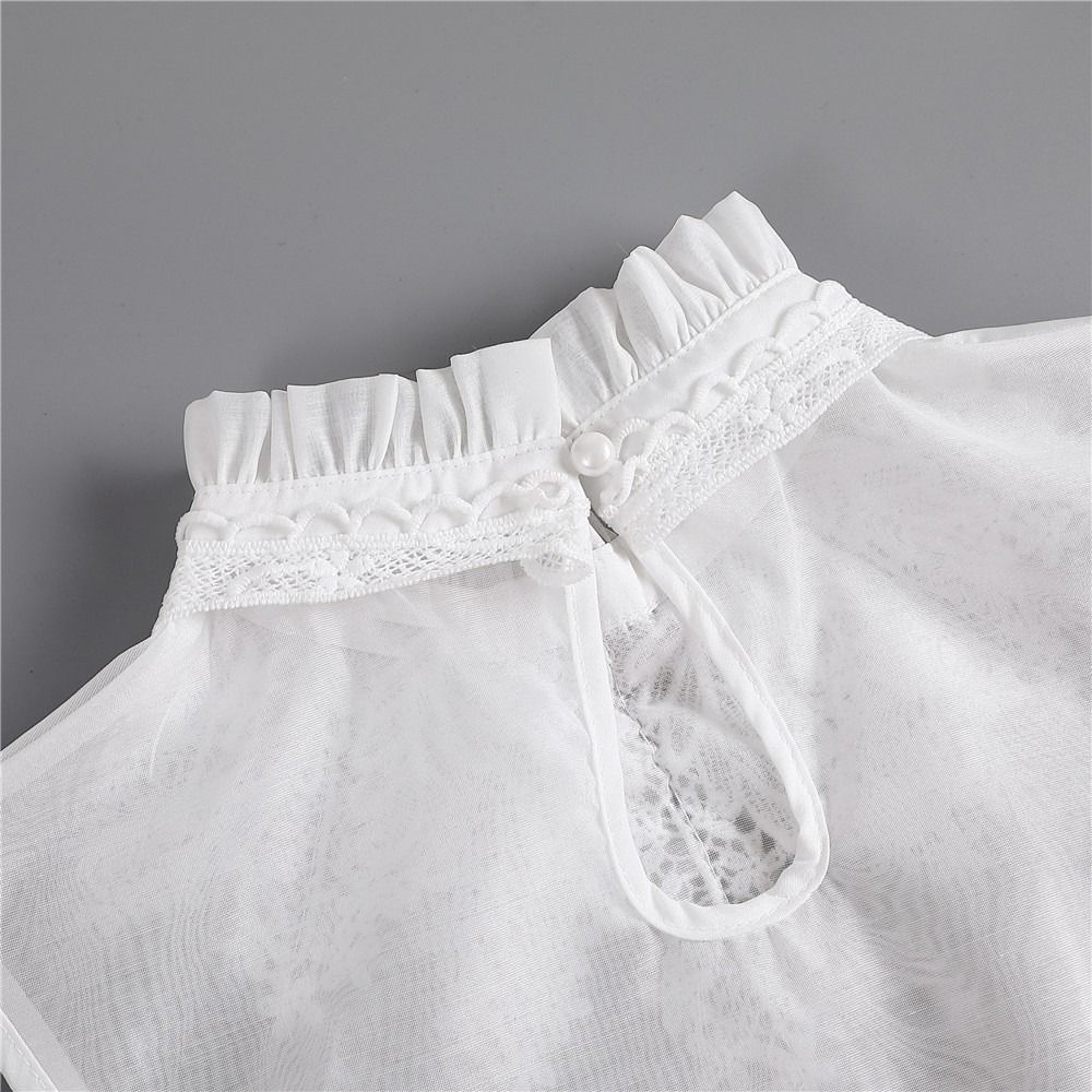 Girl For Women Embroidery Flower Lace Neckline Clothing Decoration Shirt Collar Ruffles Fake Collar