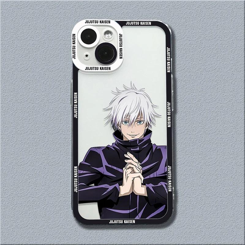 Anime Jujutsu Kaisen Phone Case For iPhone 16 15 14 13 12 11 Pro Max XS X XR SE 7 8 Plus Mini SE Shockproof Transparent Cover
