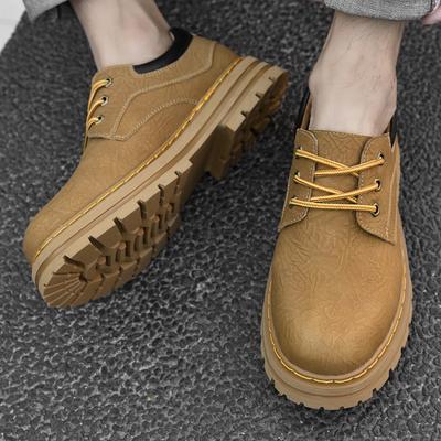 Men's Shoes Autumn New Genuine Leather Leisure Cargo Board Shoes British Style Retro Low Top