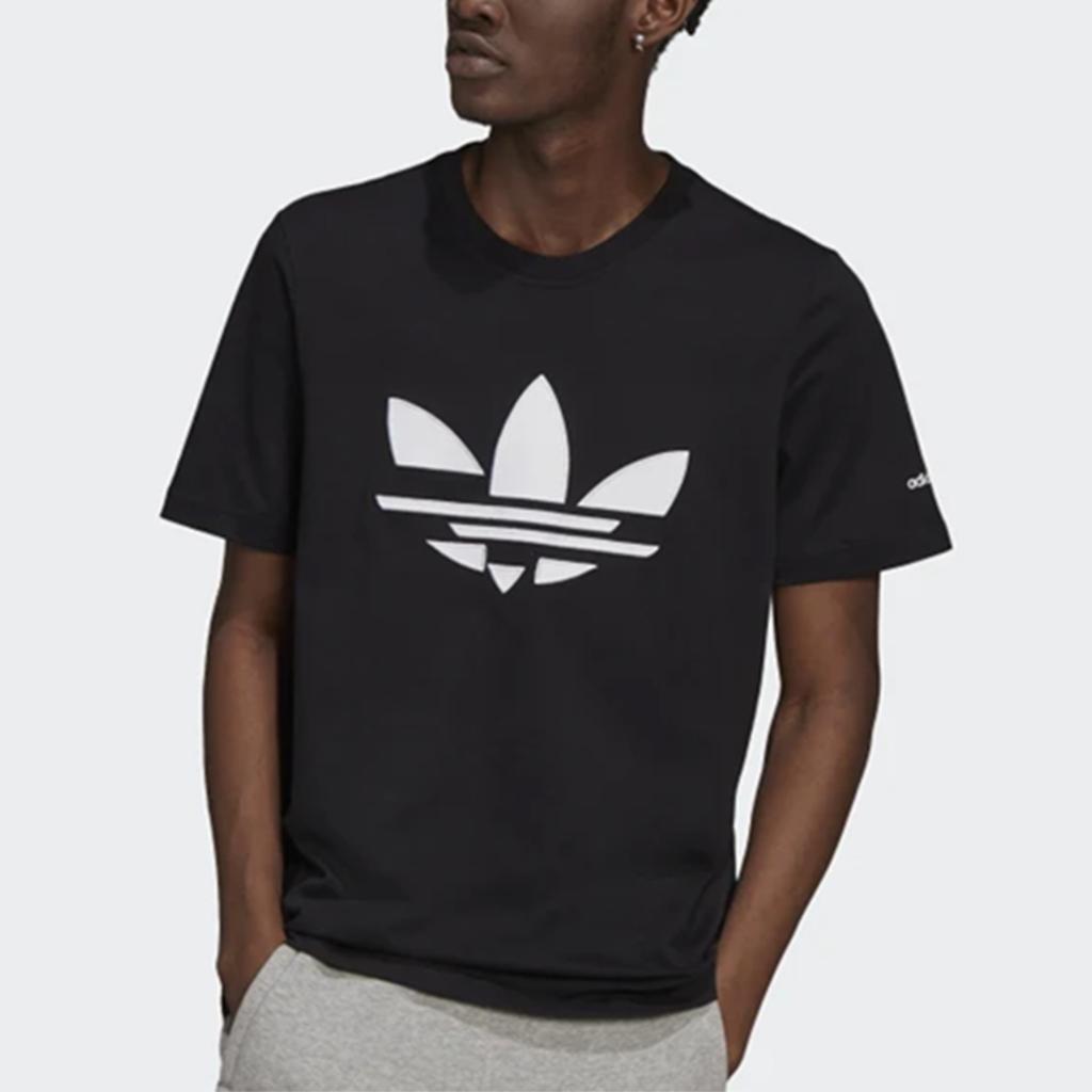 Adidas Originals Trefoil Classic Large Logo Breathable Short Sleeve T-Shirt Men Tops Black H35647